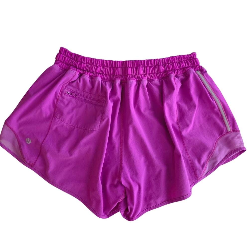 Lululemon Hotty Hot Shorts 4" Purple Low Rise Running Shorts Women 8 Mesh Pocket